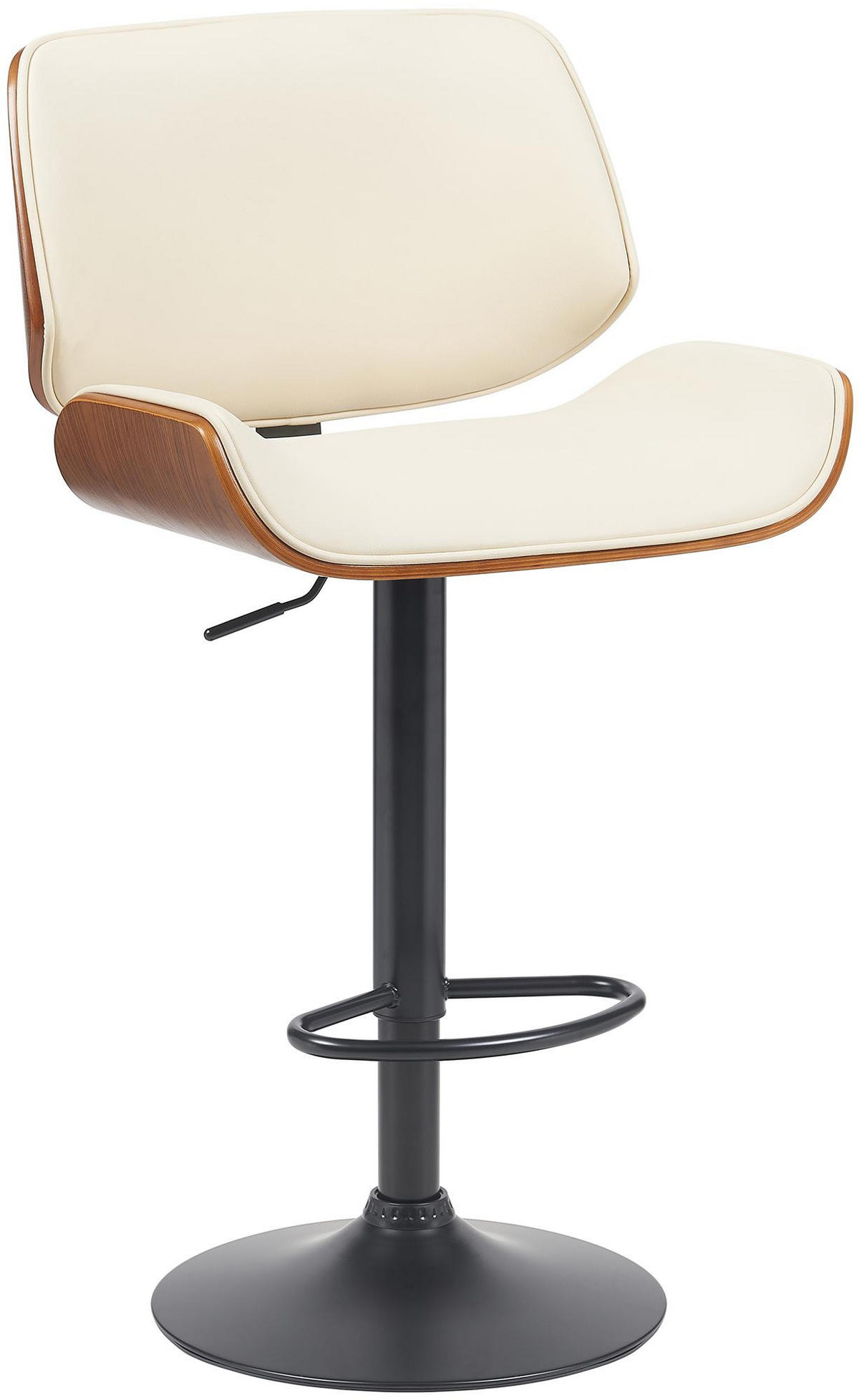 BARHOCKER Metall Walnuss/Creme - Walnussfarben/Creme, Textil/Metall (55/93/51cm) - CLP