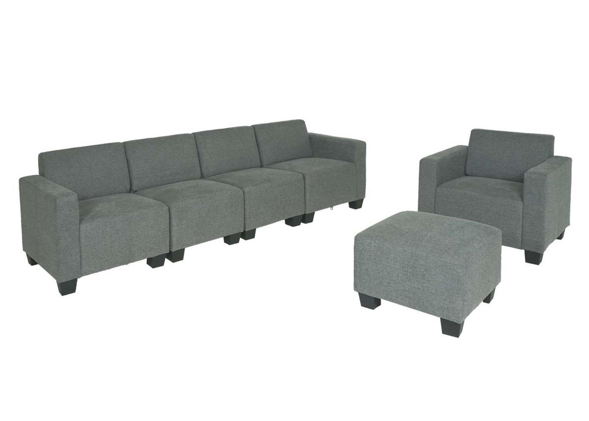 SOFA-SYSTEM Grau - Grau, Textil (193/76/72cm) - MCW