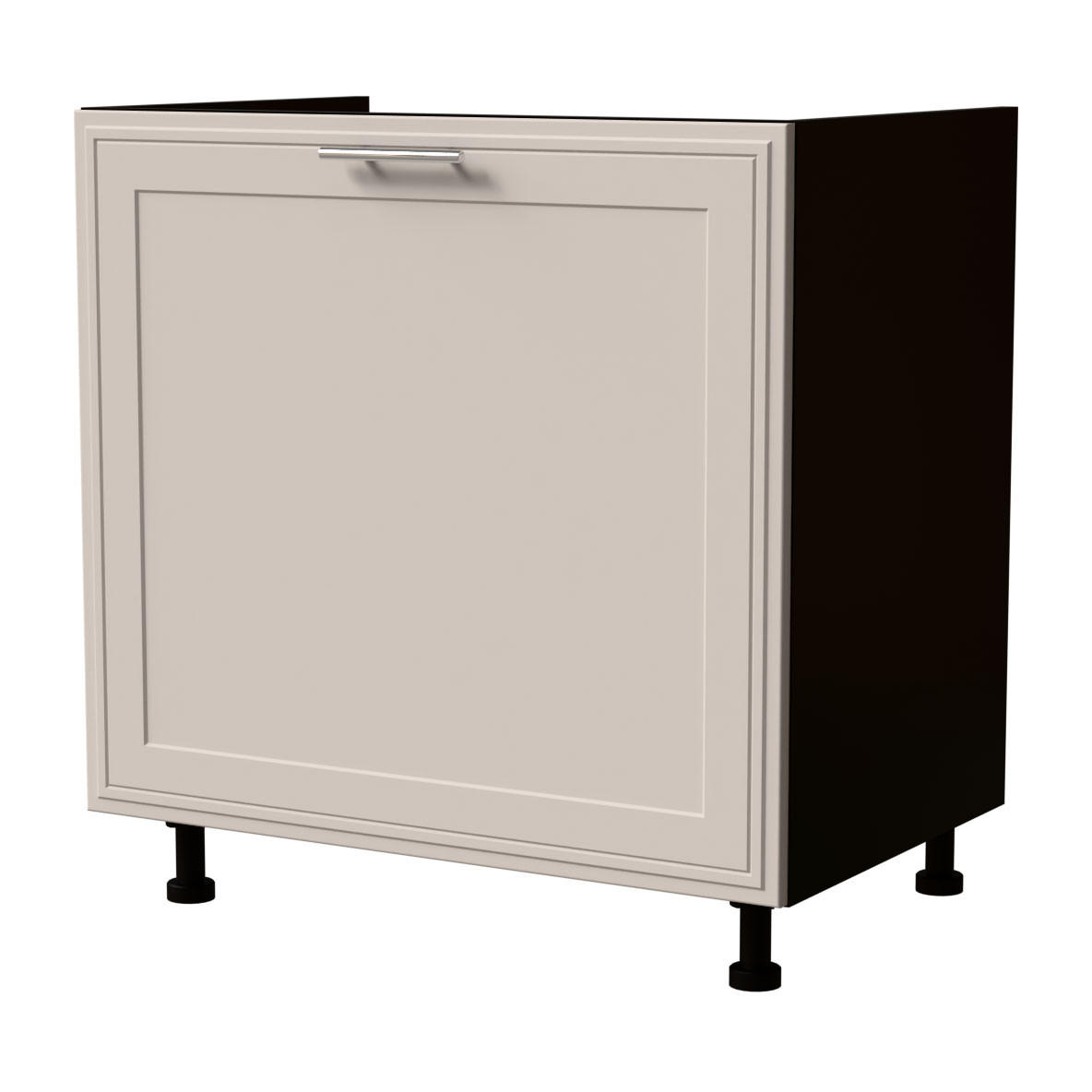 SPÜLENUNTERSCHRANK Salo D1ZA/80 Schwarz / Kaschmir Matt 80 / 50 / 82cm - REJS Vollauszug - Kaschmir/Schwarz, Holz/Holzwerkstoff (80/82/50cm) - Feldmann-Wohnen