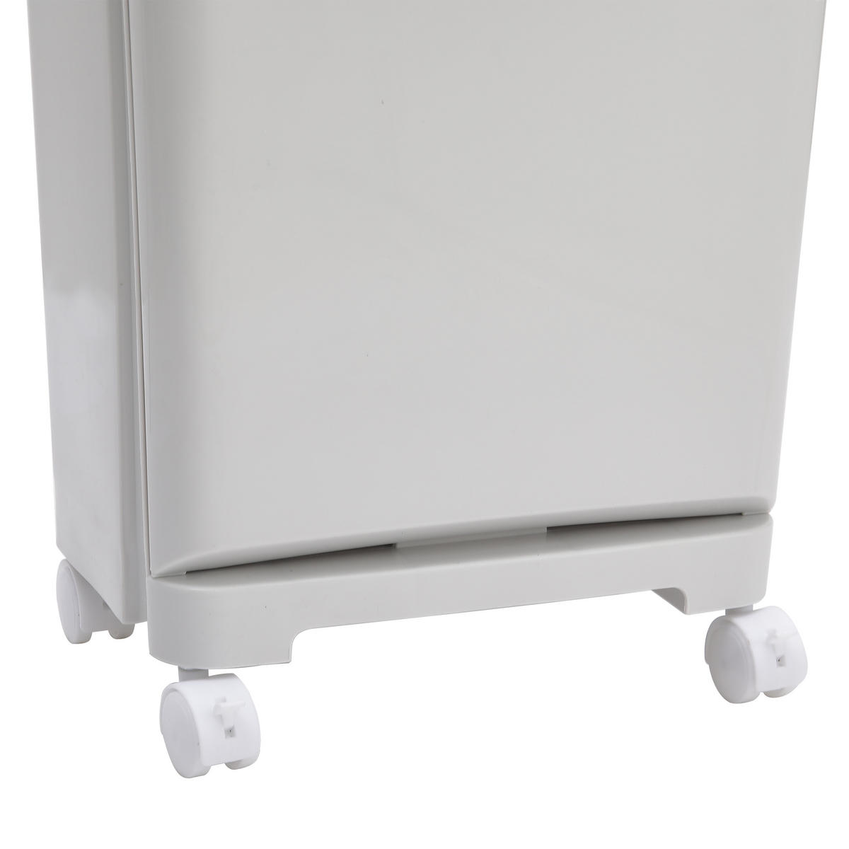 MÜLLEIMER 3 Fächer mit Rollen und Griffe in Weiß aus PP Ordentlich & hygienisch Ergonomische Höhe 33,5 x 47,7 x 79,5 cm 4,1 kg - Weiß, Kunststoff (33.5/79.5/47.7cm) - Livingandhome