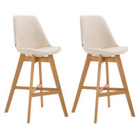 BARHOCKER 2er Set Dumir Kunstleder Creme - Creme, Leder (48/112/56cm) - DELUKE
