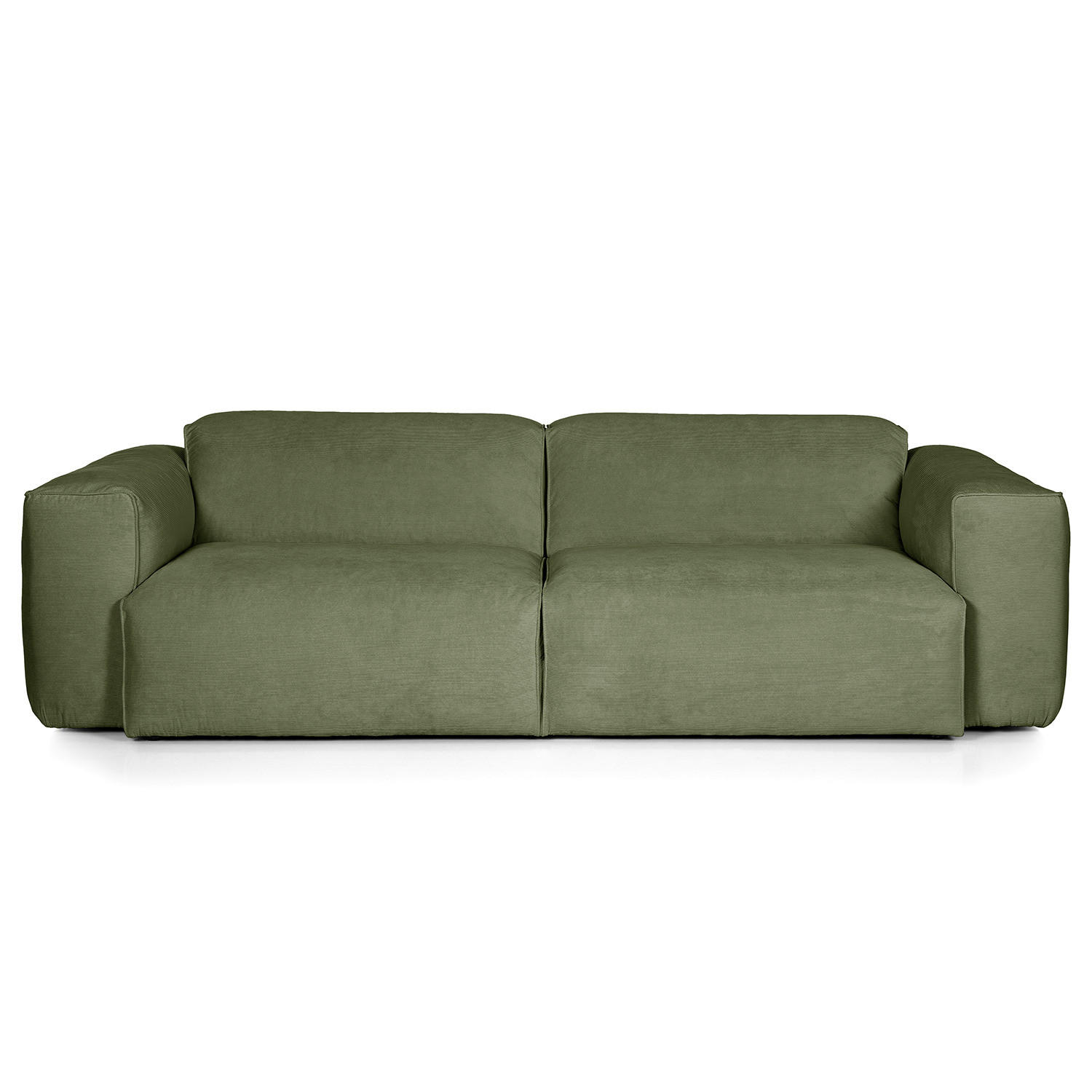 3-SITZER SOFA - Dunkelgrün/Schwarz, Kunststoff/Textil (251/71/102cm) - home24