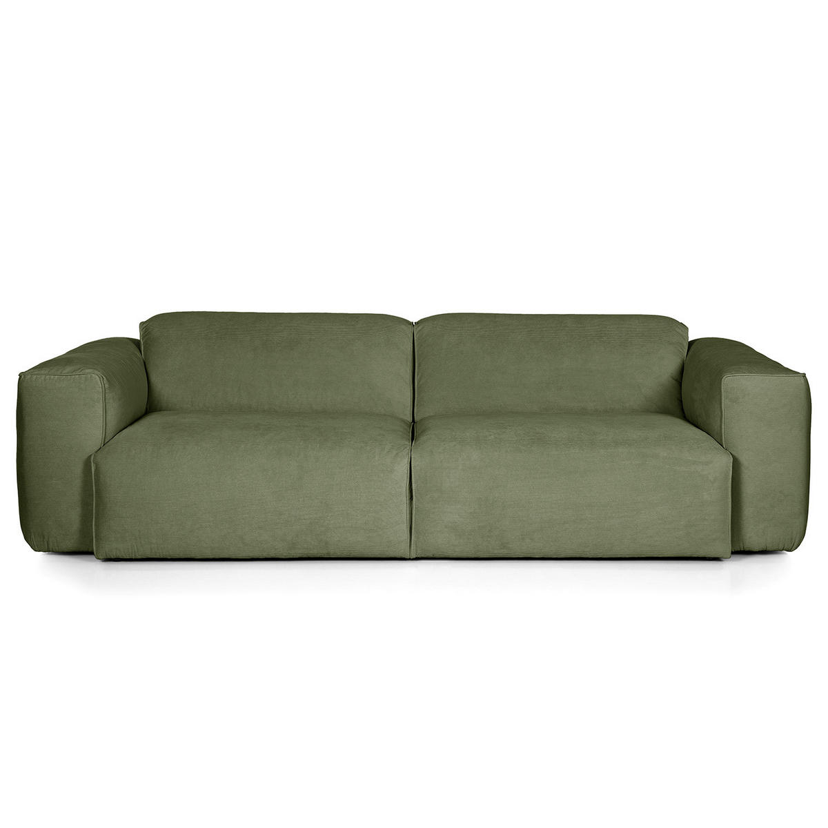 3-SITZER SOFA - Dunkelgrün/Schwarz, Kunststoff/Textil (251/71/102cm) - home24