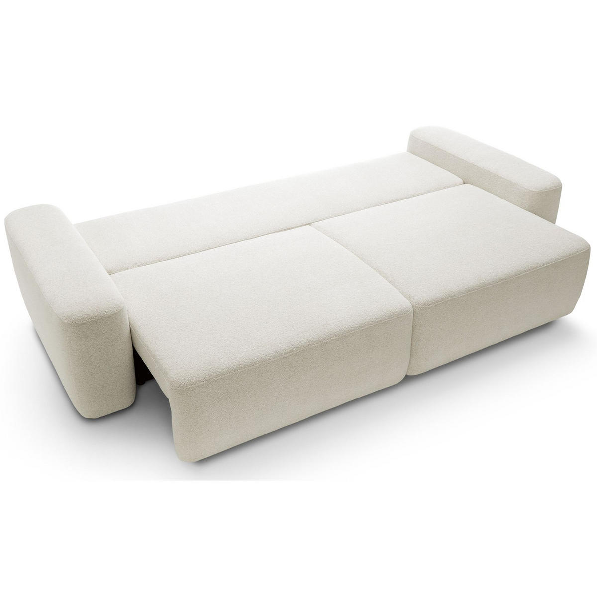 3-SITZER SOFA Baleo Creme Chenille-Bezug - Creme/Schwarz, Kunststoff/Textil (257/82/105cm) - Selsey