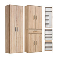 MEHRZWECKSCHRANK SET Der Allzweckwaffe - Silberfarben/Sonoma Eiche, Holzwerkstoff (60/180/34cm) - Mokebo