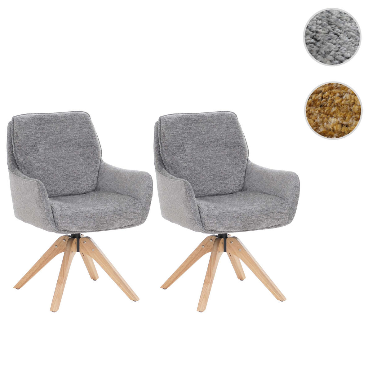 JÍDELNÍ ŽIDLE Šedá, sada 2 ks - šedá, textil (60/88/65cm) - MCW