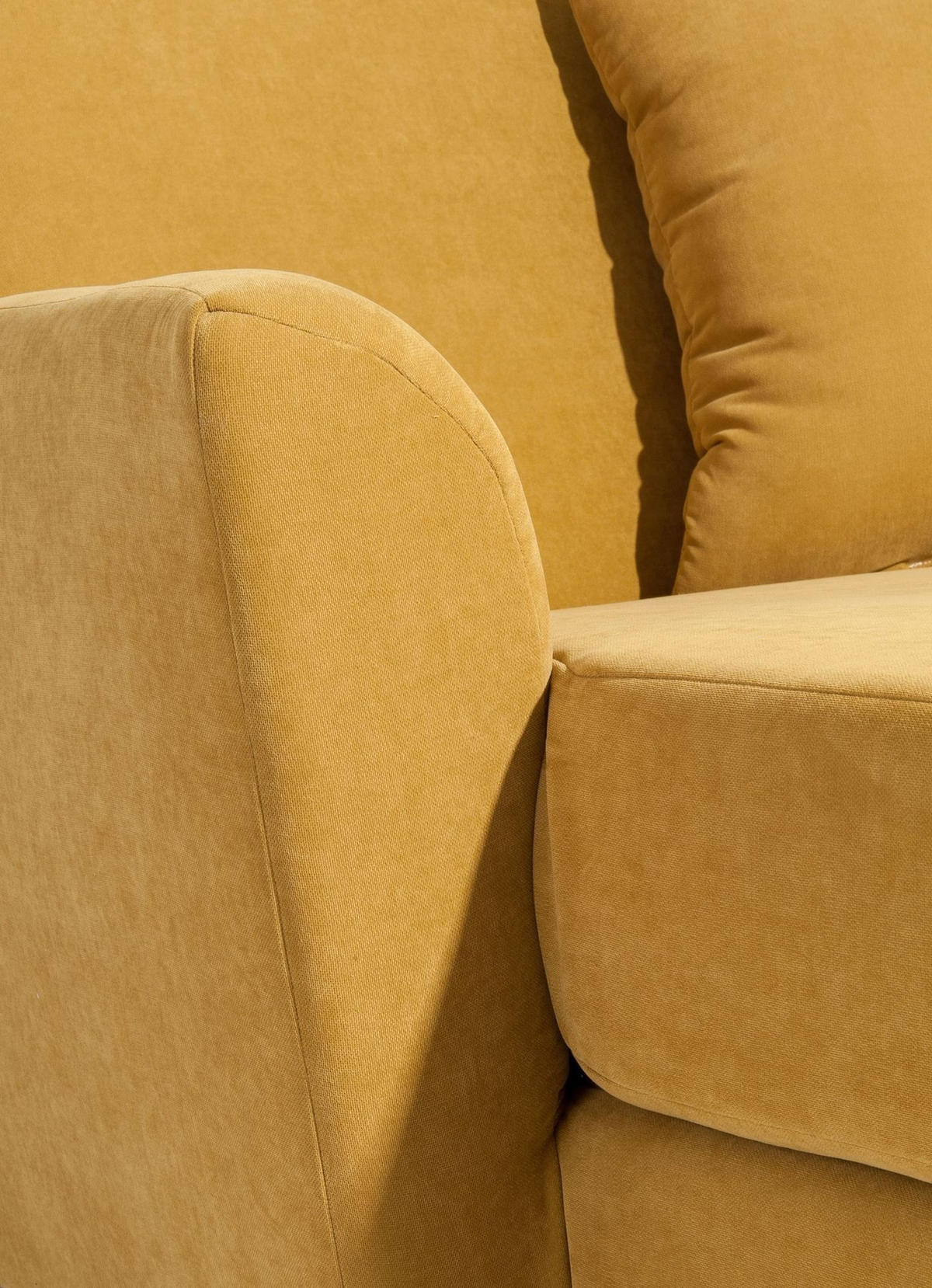 SESSEL XXL Karil Bezug Veloursstoff Buche natur / mais - Gelb, Kunststoff (136/107/142cm) - 58aufmkessel