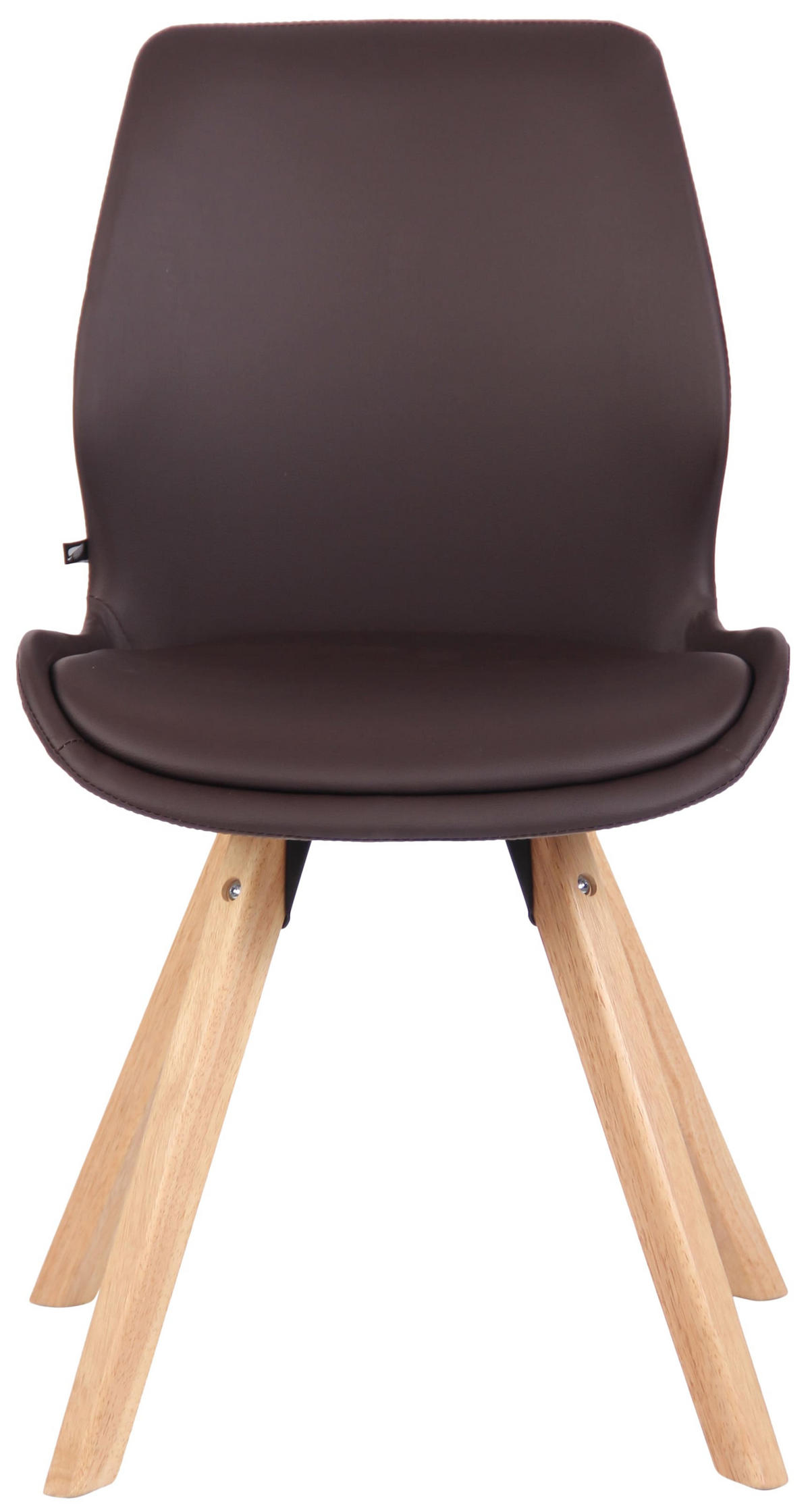 STUHL Lederlook braun - Eukalyptusholzfarben/Braun, Holz/Textil (49/87.5/58cm) - CLP