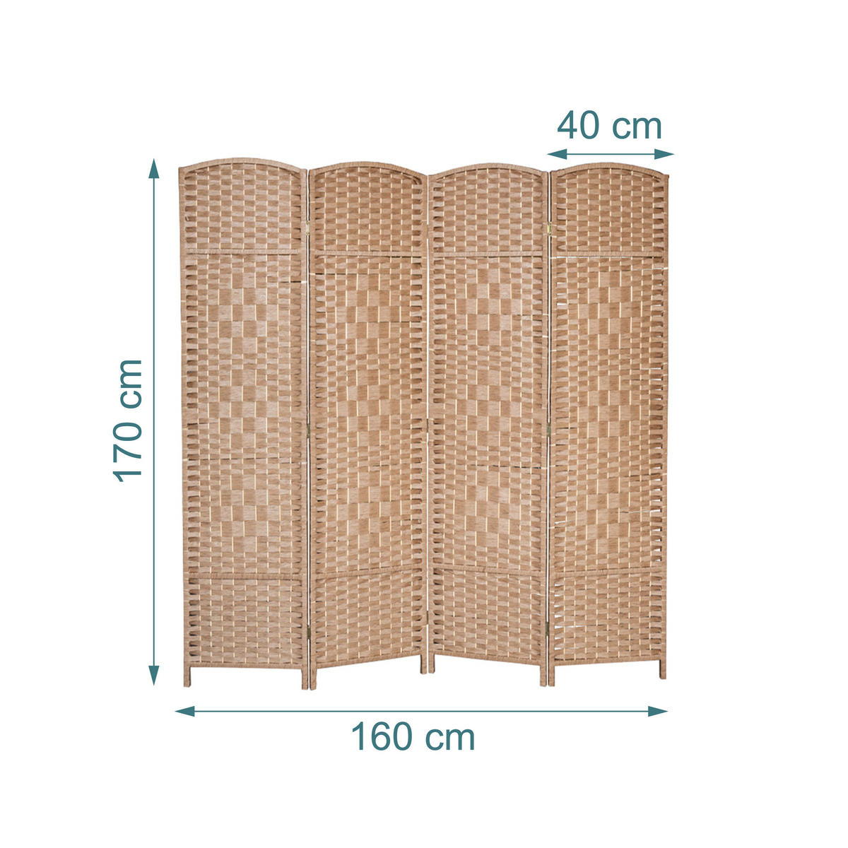 PARAVENT - Hellbraun, Holz/Papier (160/170/2cm) - Relaxdays