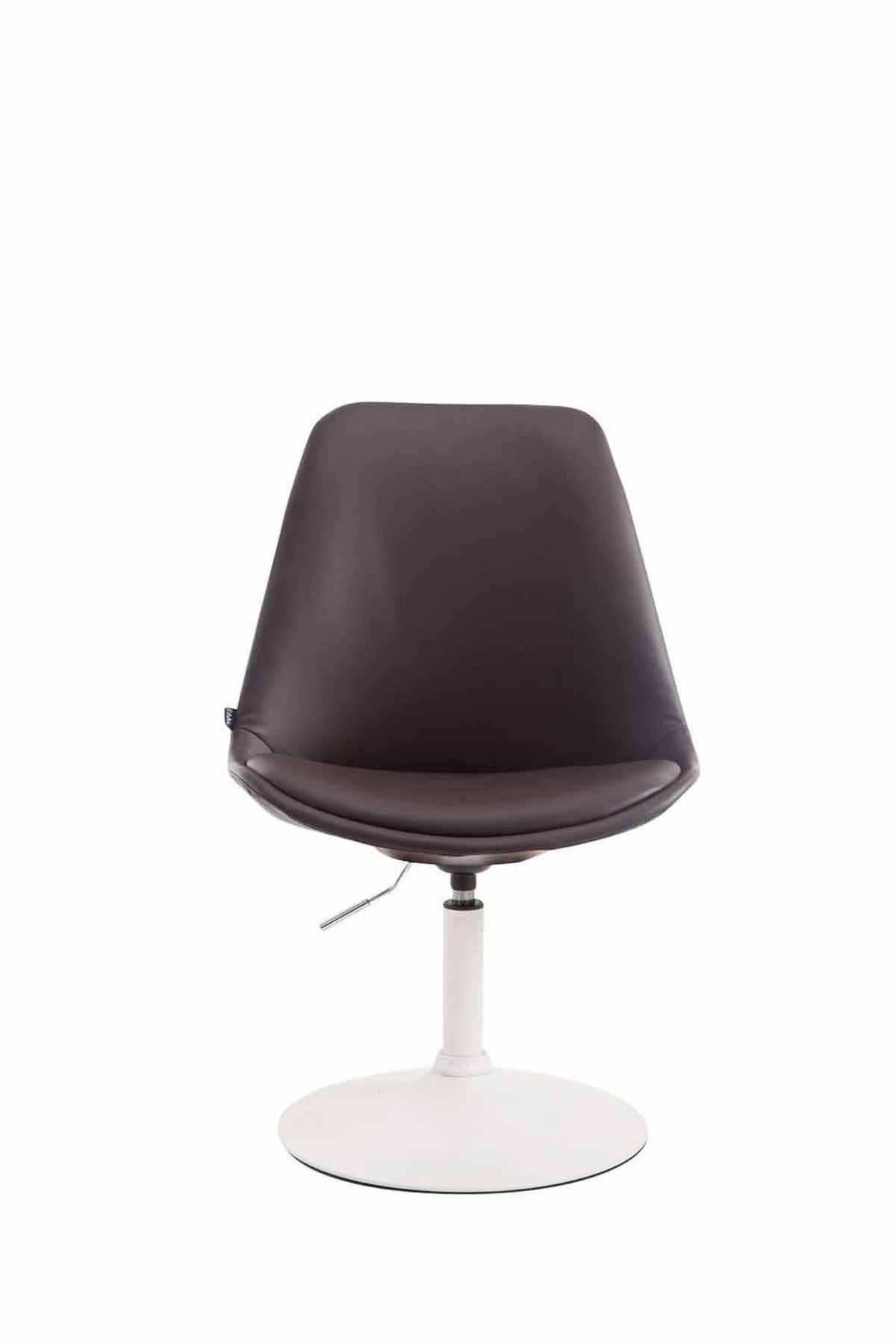 DREHSTUHL Lederlook braun - Weiß/Braun, Textil/Metall (48/76/57cm) - CLP