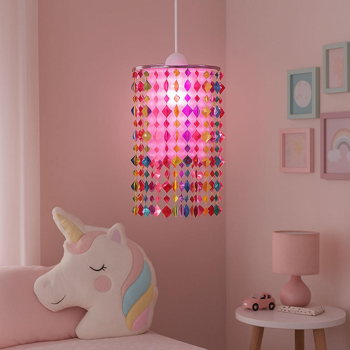 LED HÄNGELEUCHTE Metall Kristalloptik Bunt - Multicolor, Metall (22.5/22.5/36cm)