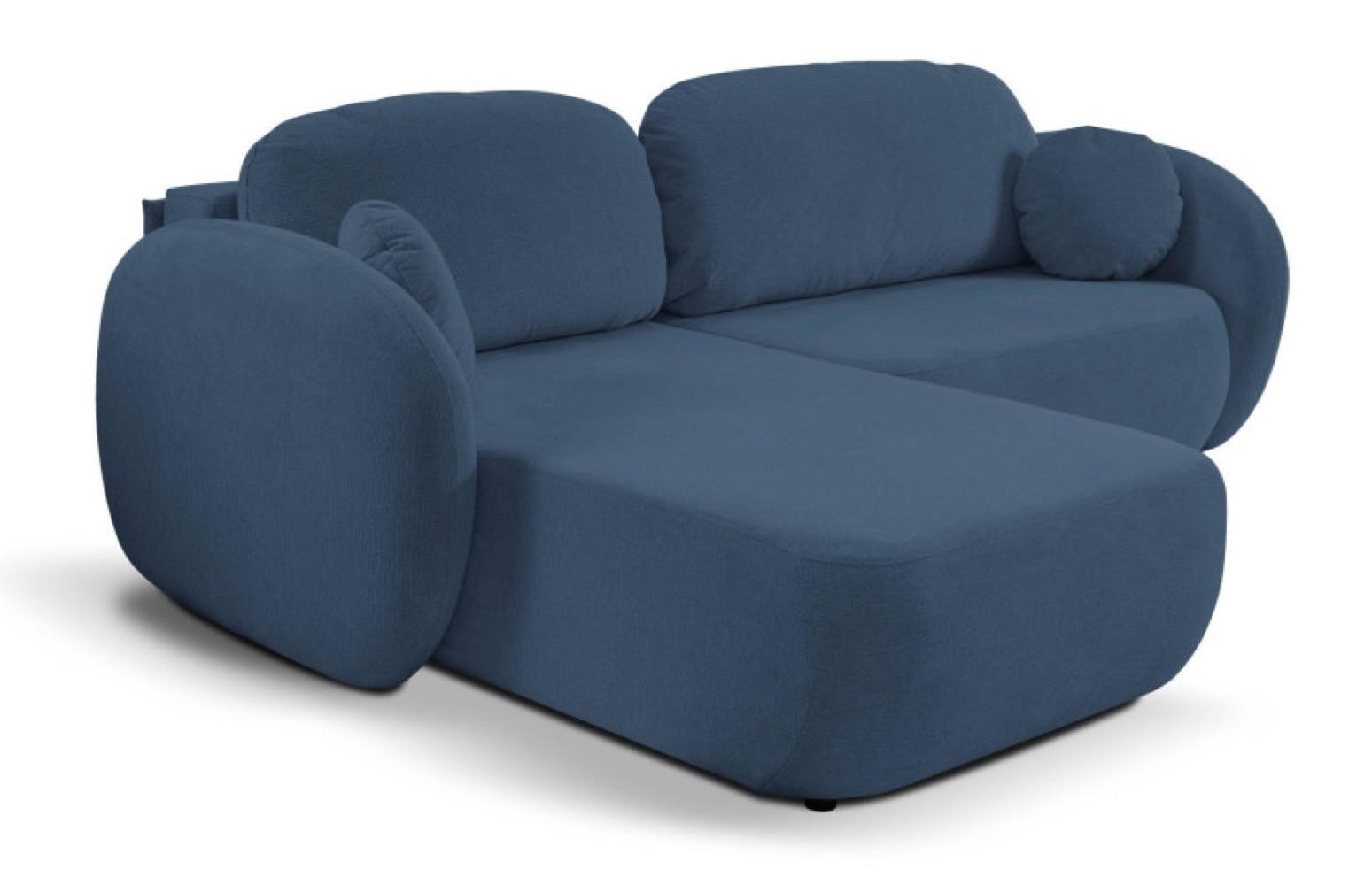 ECKSOFA Granatowy OLIVIO Ausziehbar Links - Blau/Dunkelblau, Textil (248/174cm) - Sepro Meble