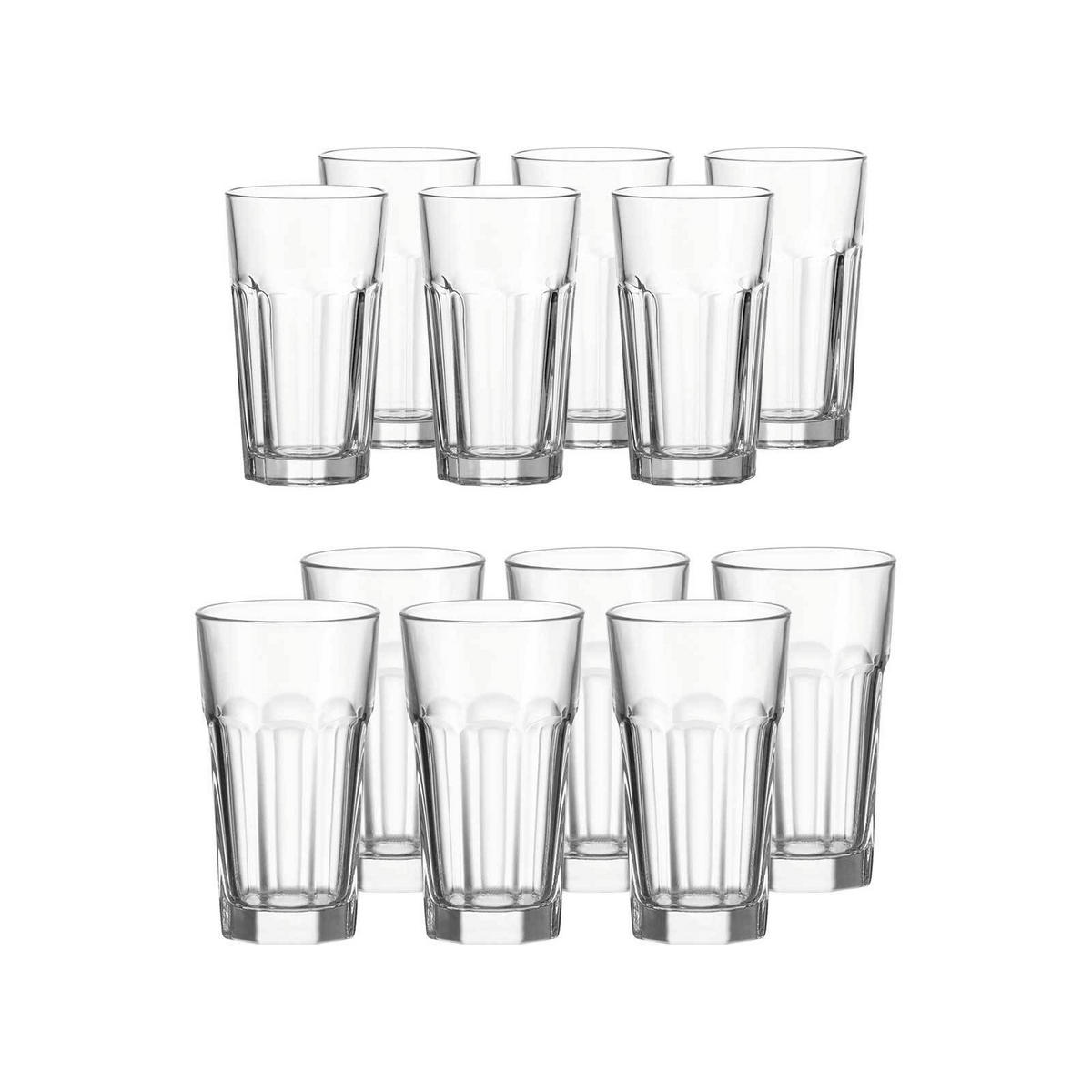 LONGDRINKGLÄSER Rock transparent 24er Set - Transparent, Glas (0.001L) - Leonardo Living