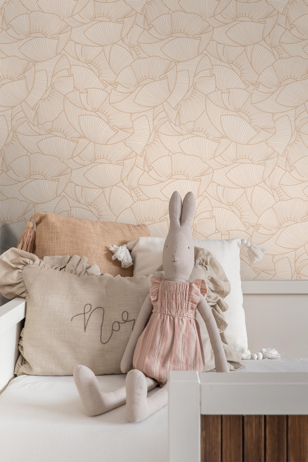 TAPETE Mohnblumen 53 cm x 10.05 m - Beige, Papier (53/1000cm) - ESTAhome