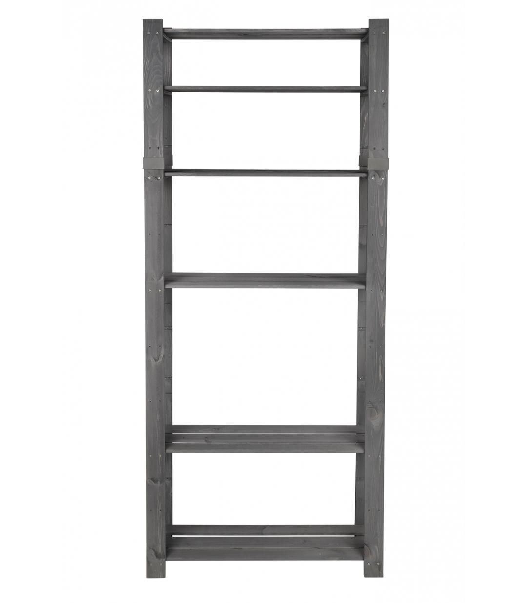 HOLZREGAL PINEPEAK 200x80x28cm 6 Fachboden 1,2cm dickes Kiefernholz Grau - Grau, Holz (80/200/28cm) - PROREGAL