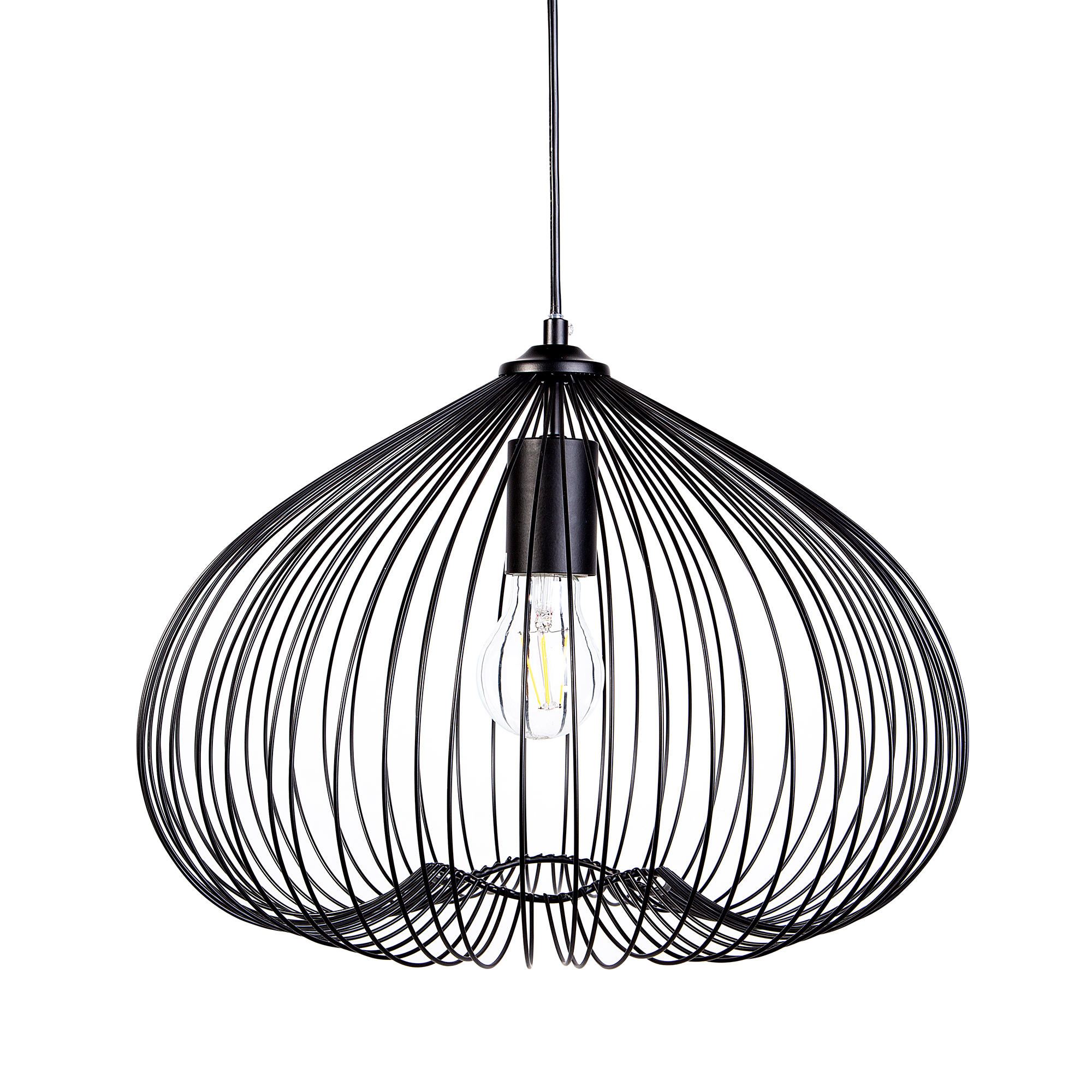 HÄNGELEUCHTE Tordino 38/38/115 cm - Schwarz, Metall (38/38/115cm) - Beliani