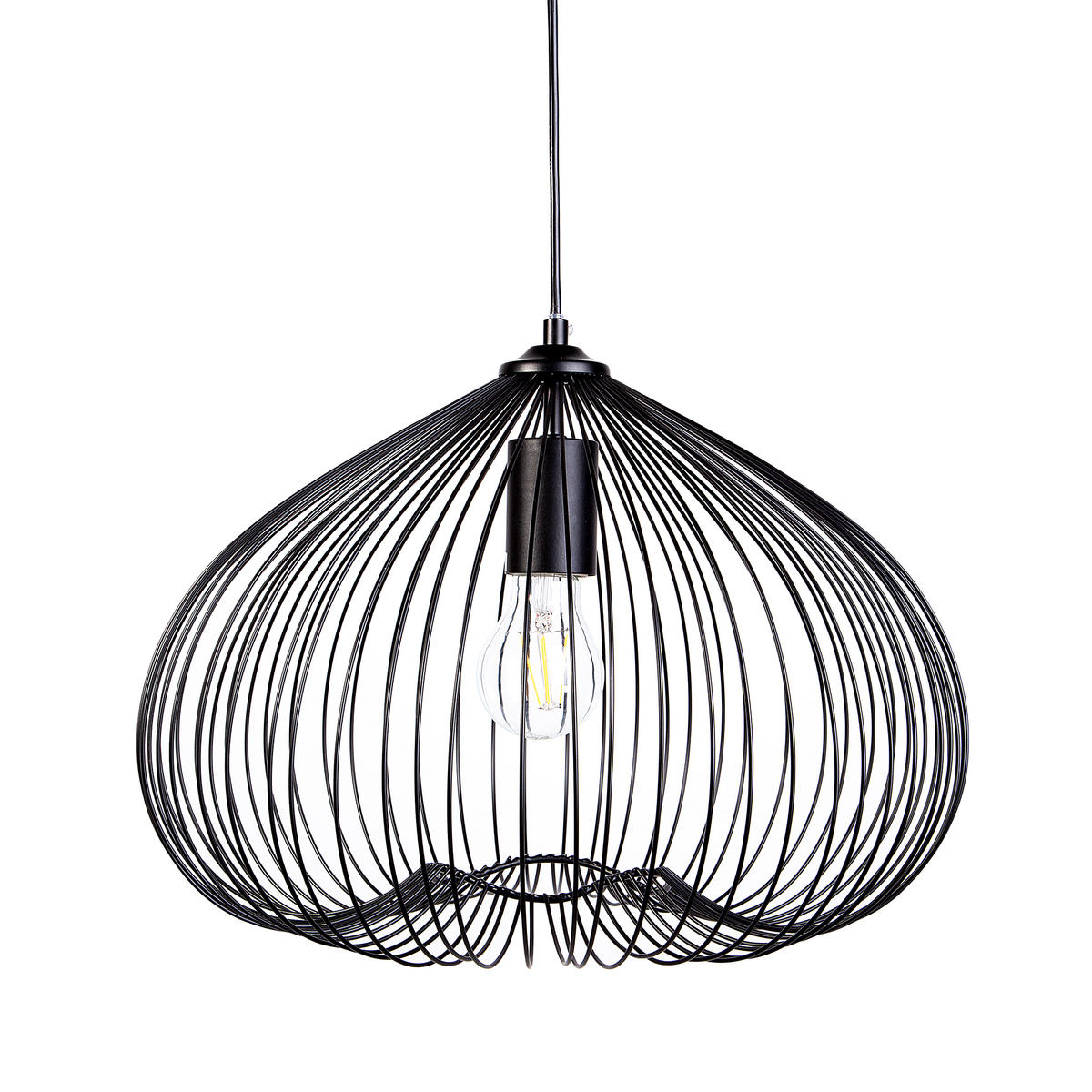 HÄNGELEUCHTE Tordino 38/38/115 cm - Schwarz, Metall (38/38/115cm) - Beliani