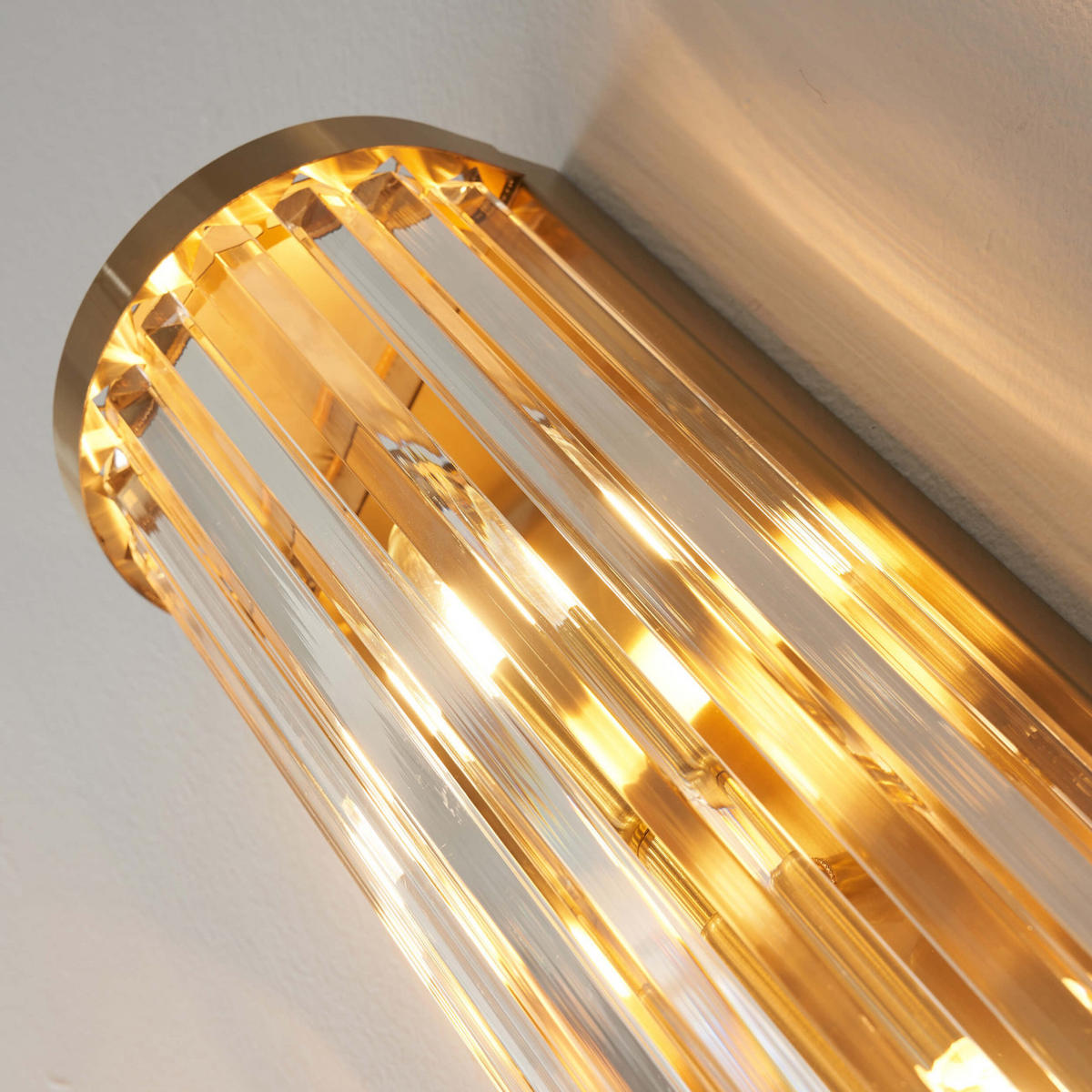 WANDLEUCHTE Andria, Transparent und goldfarben, 45cm - Transparent, Glas (16/45/12cm) - KOSILUM