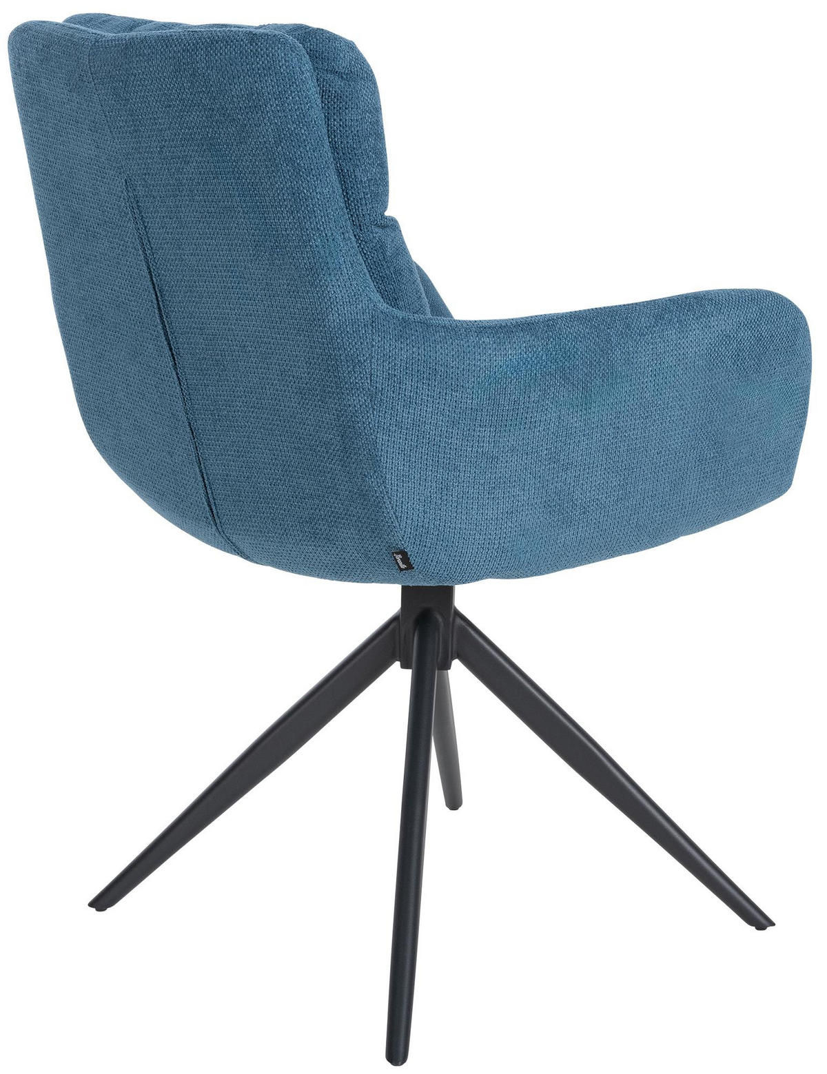 ARMLEHNENSTUHL Stoff Blau - Blau/Schwarz, Textil/Metall (60/88/65cm) - CLP