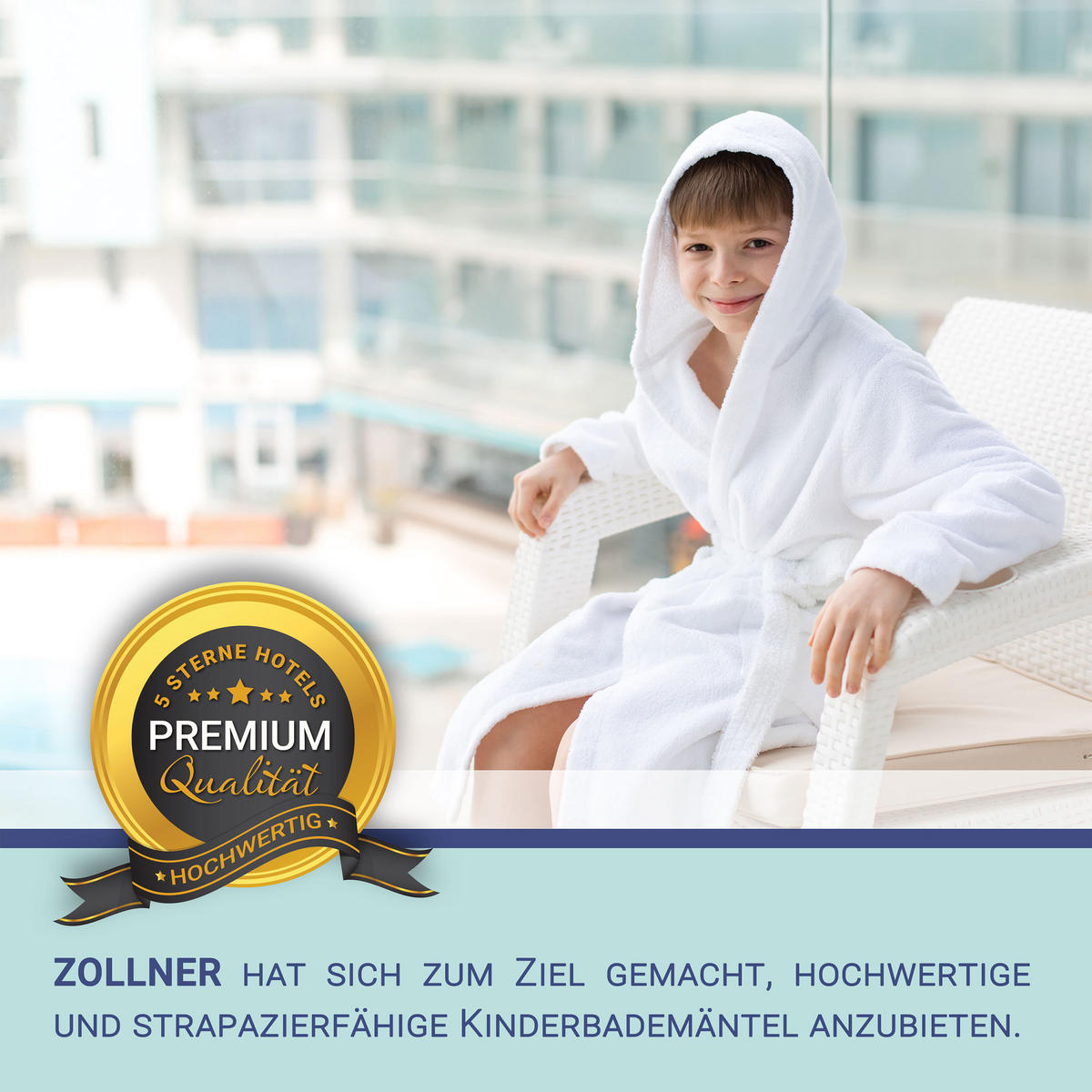KINDERBADEMANTEL, 152-158, 100% Baumwolle, Weiß - Weiß, Textil (152cm) - Zollner
