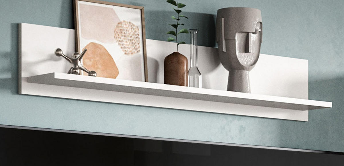 WANDBOARD weiß, Wandregal 110 cm - Weiß, Holzwerkstoff (110/20/15cm) - Inn.Furn