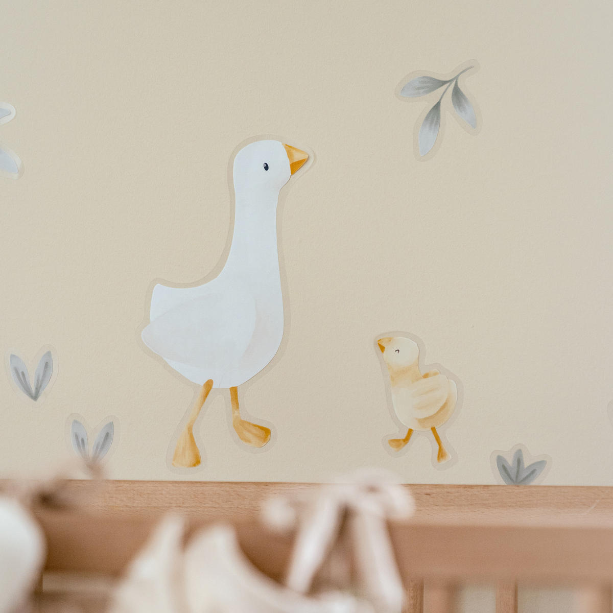 WANDAUFKLEBER Kleine Gans - Weiß/Grün, Kunststoff (21/1/0.1cm) - Little Dutch