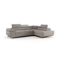 ECKSOFA EMILY mit Schlaffunktion Monolith 84 Rechts - Grau, Textil (275/200cm) - Bedante