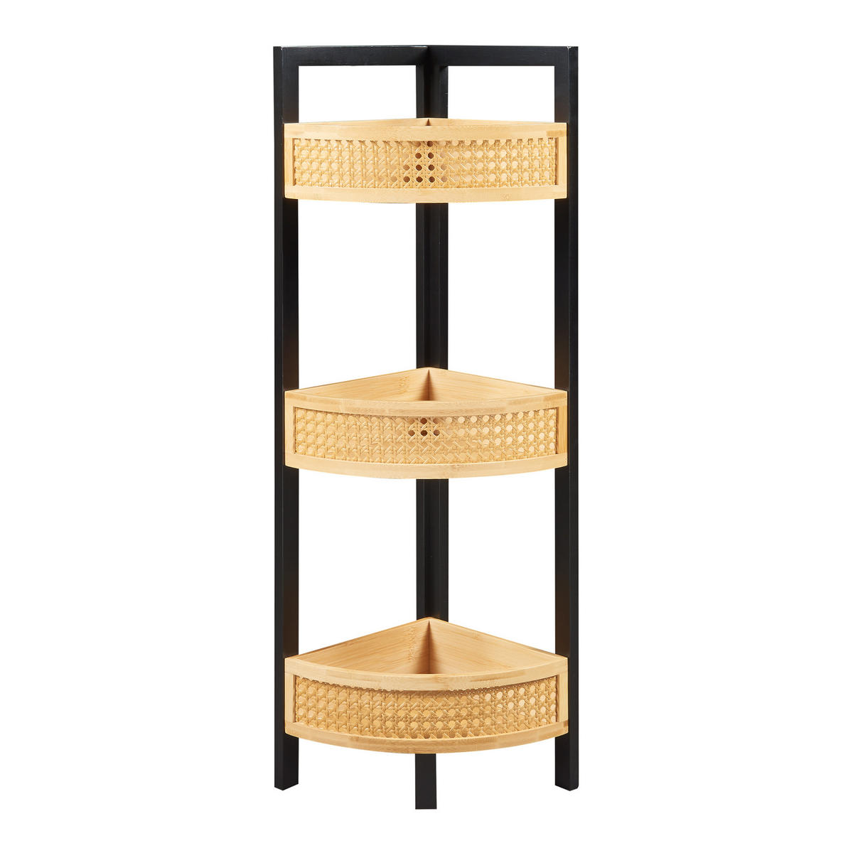 ECKREGAL Tervola - Schwarz/Naturfarben, Holz/Holzwerkstoff (23/80/23cm) - [en.casa]