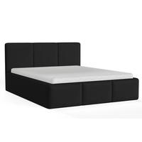 POLSTERBETT FOXY 200/200 in Boucle Schwarz - Schwarz, Holz/Holzwerkstoff (200/200cm) - Deine Möbel 24