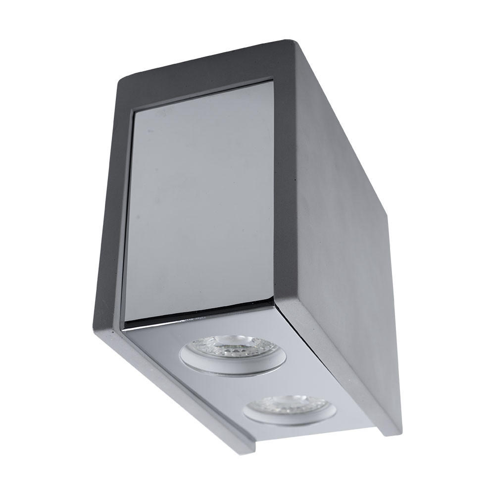 LED DECKENLEUCHTE Metall Beton Grau 2-flammig - Grau, Stein (18/10/14.7cm) - Globo Lighting