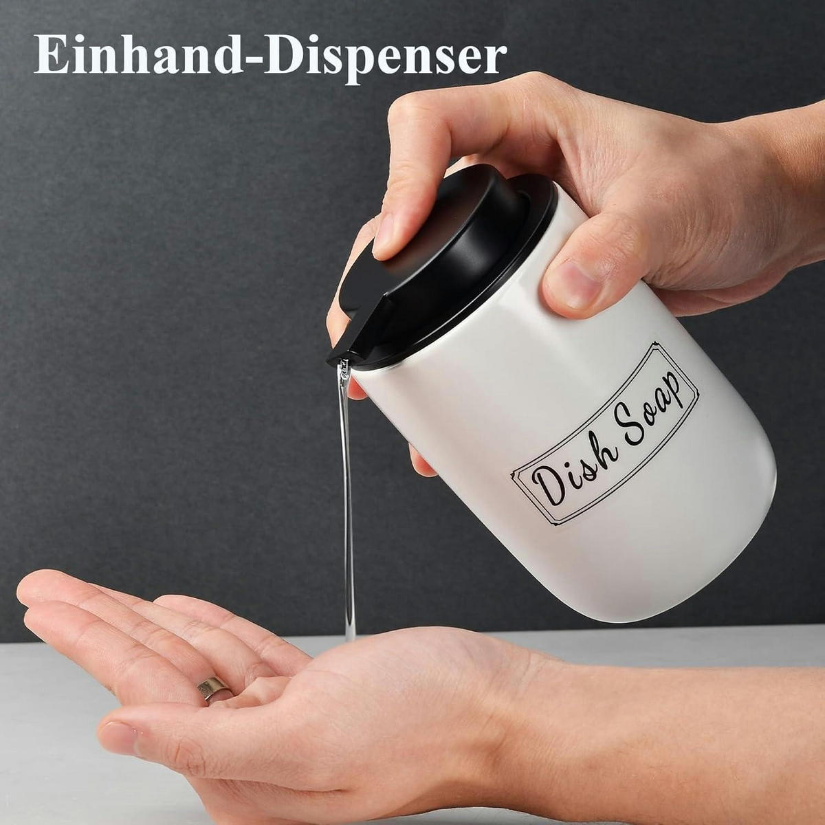 SEIFENSPENDER Keramik 350 ml Weiß - Weiß, Keramik (8/14/8cm)