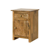 NACHTTISCH (Türanschlag rechts) Mango 45x40x60 natur lackiert KASHMIR #105 - Braun, Holz (45/60/40cm) - Massivmoebel24