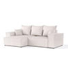 ECKSOFA SENSO mit Schlaffunktion Hellbeige im Neve Stoff - Sandfarben/Schwarz, Holz/Holzwerkstoff (255/148cm) - AltaBeds