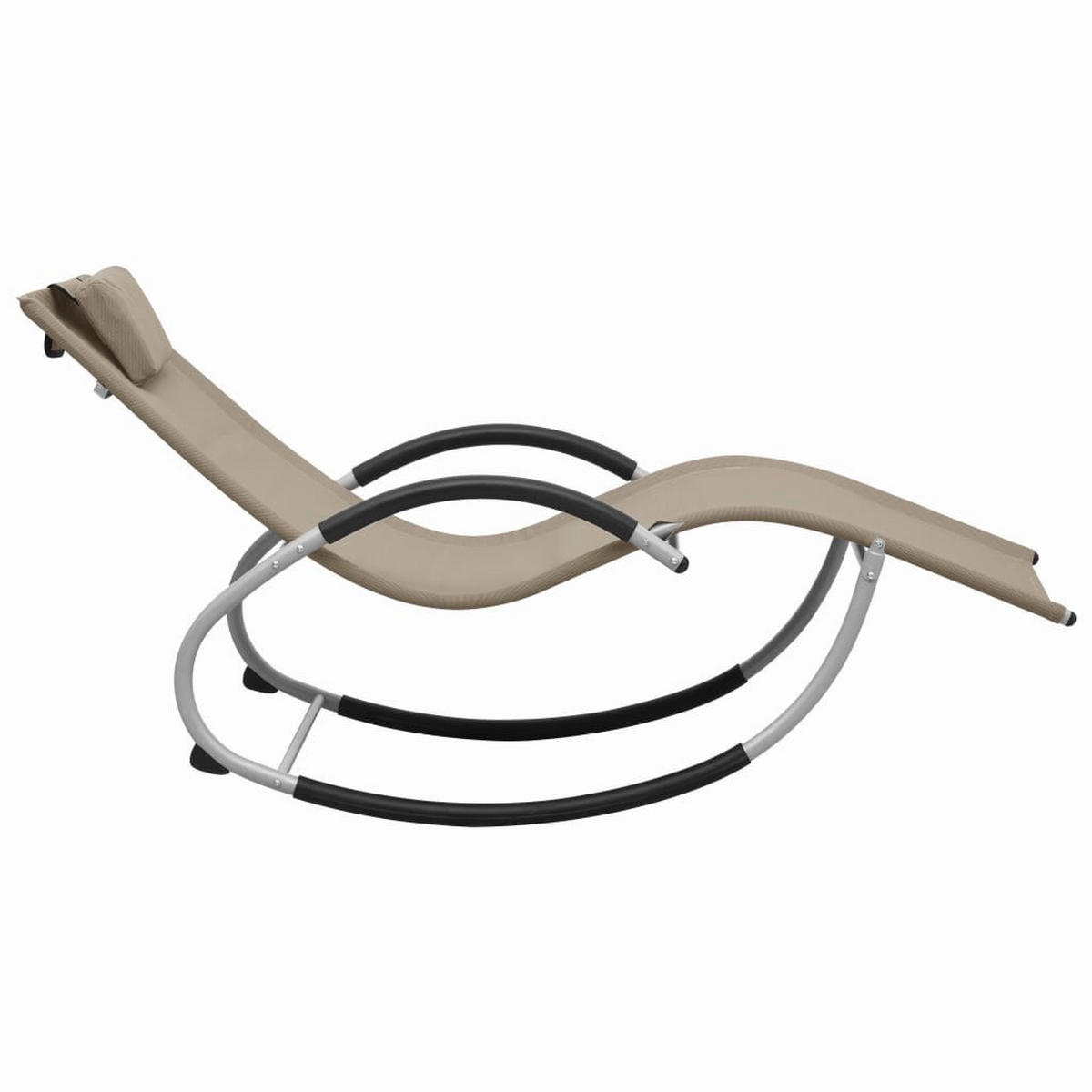 SONNENLIEGE Mit Kissen Taupe Textilene - Grau, Textil (155/83/65cm) - vidaXL