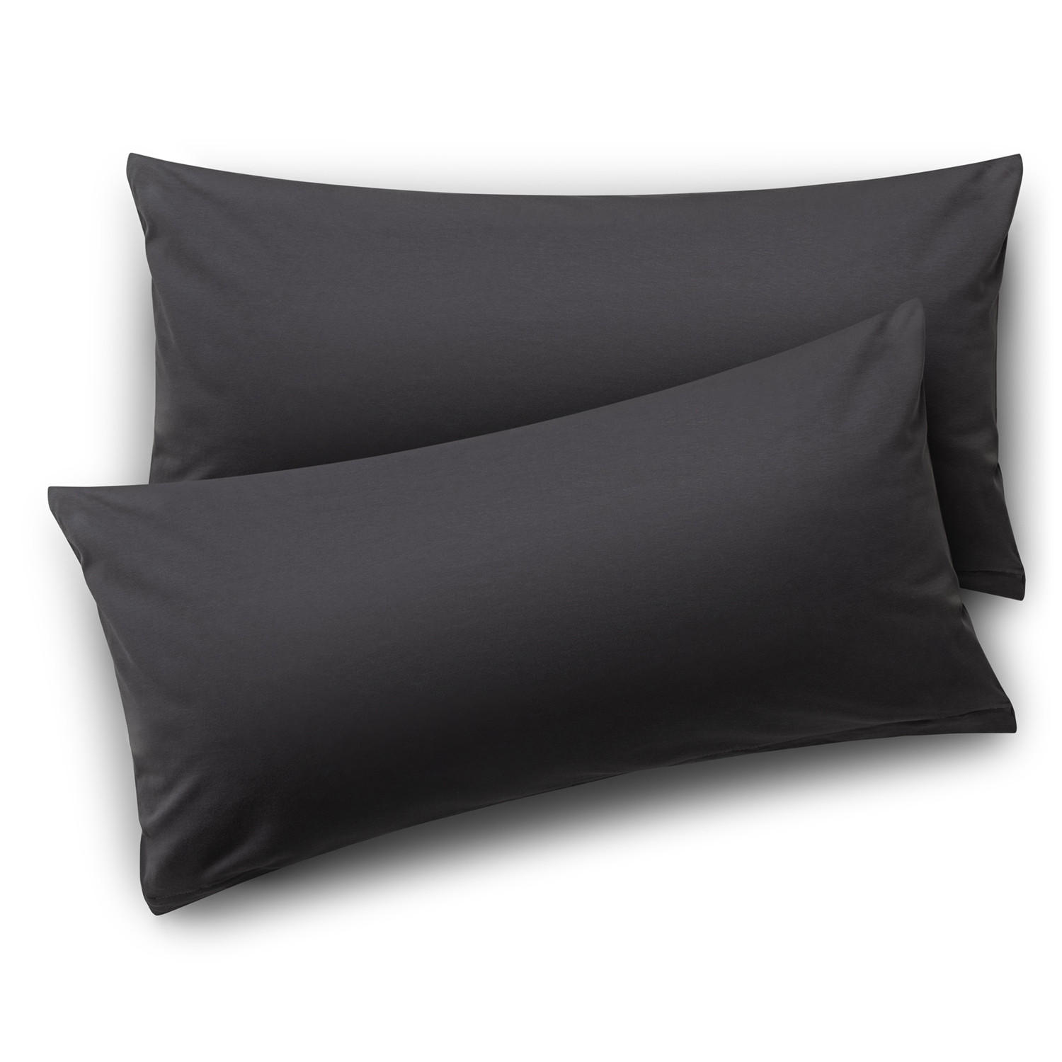 KISSENBEZUG Agneta 40/40 cm, 2er-Set, 100% Baumwolle, Anthrazit - Anthrazit, Textil (60/40cm) - Blumtal