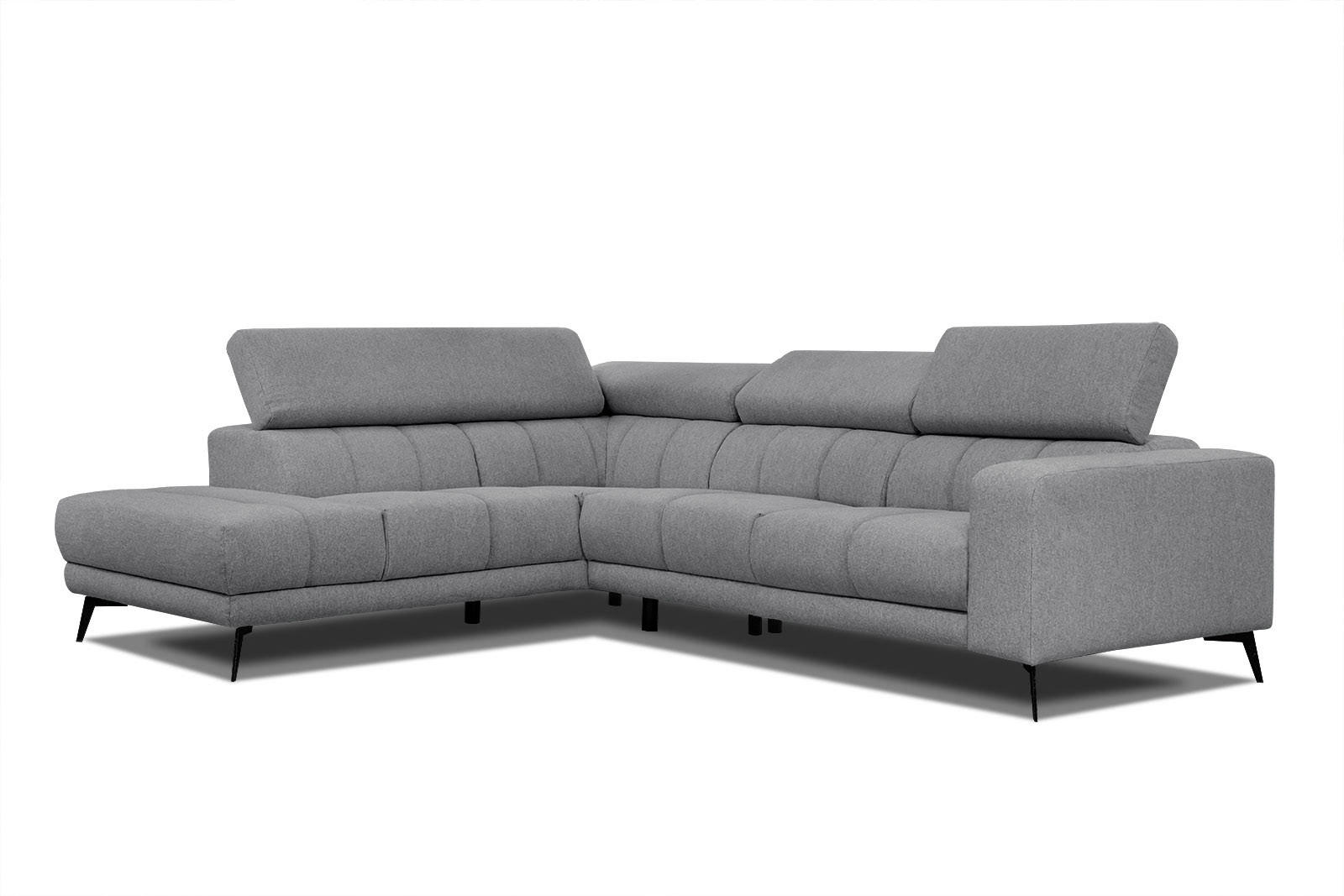 ECKSOFA MORELLO 5-Sitzer, grau - Schwarz/Grau, Holzwerkstoff/Textil (158/269cm) - Courtois Laville