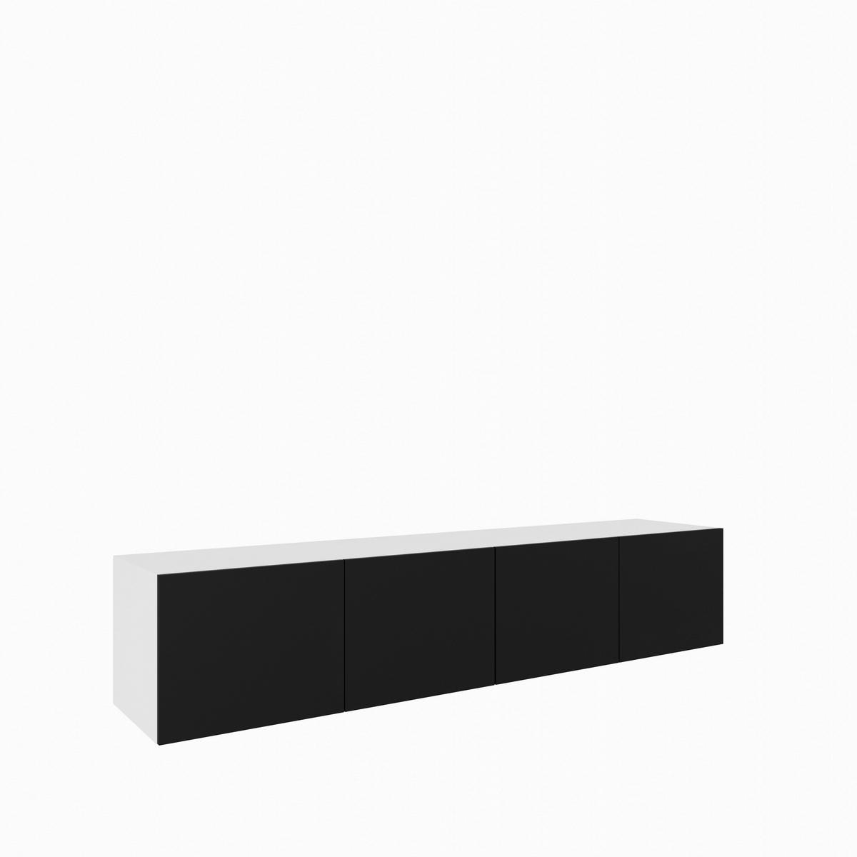 LOWBOARD MIVO 200/41/40 cm, Hängender TV-Schrank Weiß / Schwarz - Schwarz/Weiß, Holzwerkstoff (200/41/40cm) - MASSENO