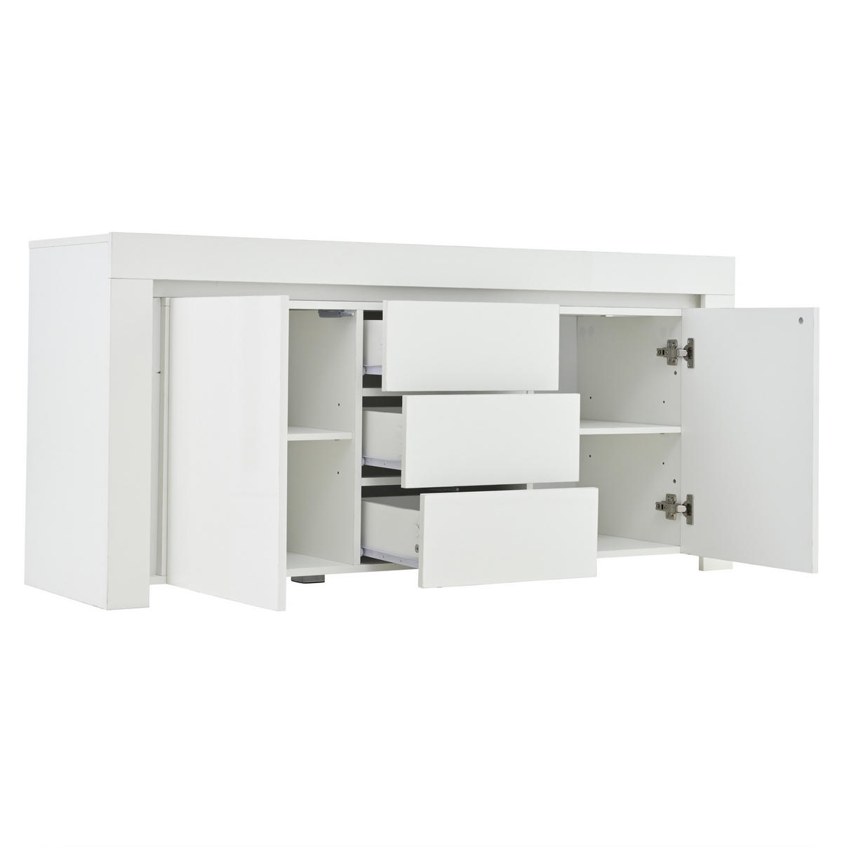 SIDEBOARD 140/40/65 cm Weiß aus MDF mit LED - Weiß, Holzwerkstoff (40/65/140cm) - OKMYHOME
