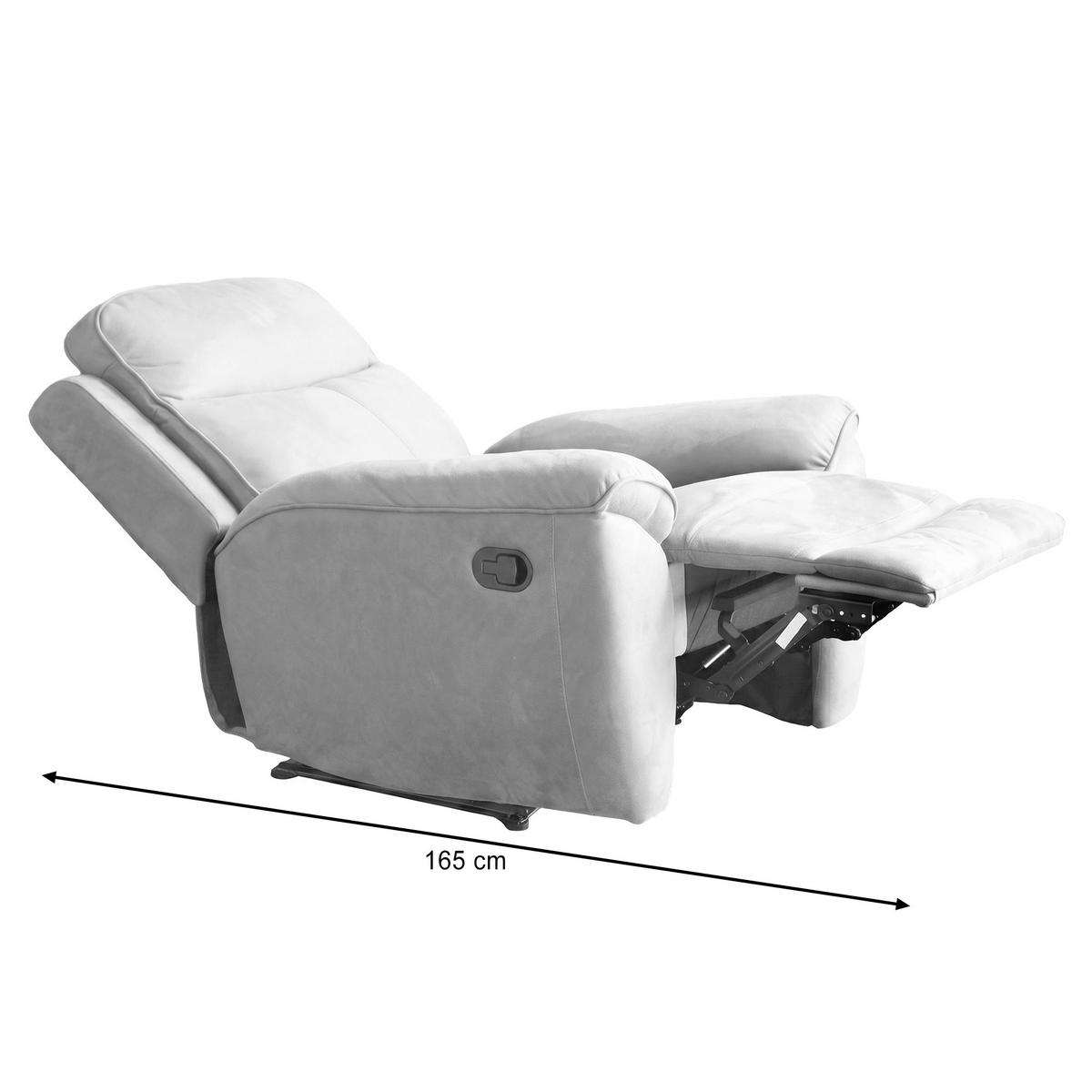 SITZGARNITUR Dolce, Sofa+zwei Sesseln mit Relaxfunktion, Sandfarben, Velours - Braun, Textil (215/106/100cm) - Beautysofa