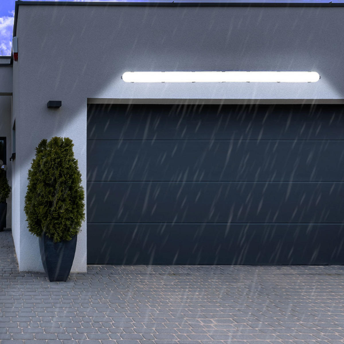 LED DECKENLEUCHTE Grau Modern 10er Set - Grau, Kunststoff (127.5/6.8/5.8cm)