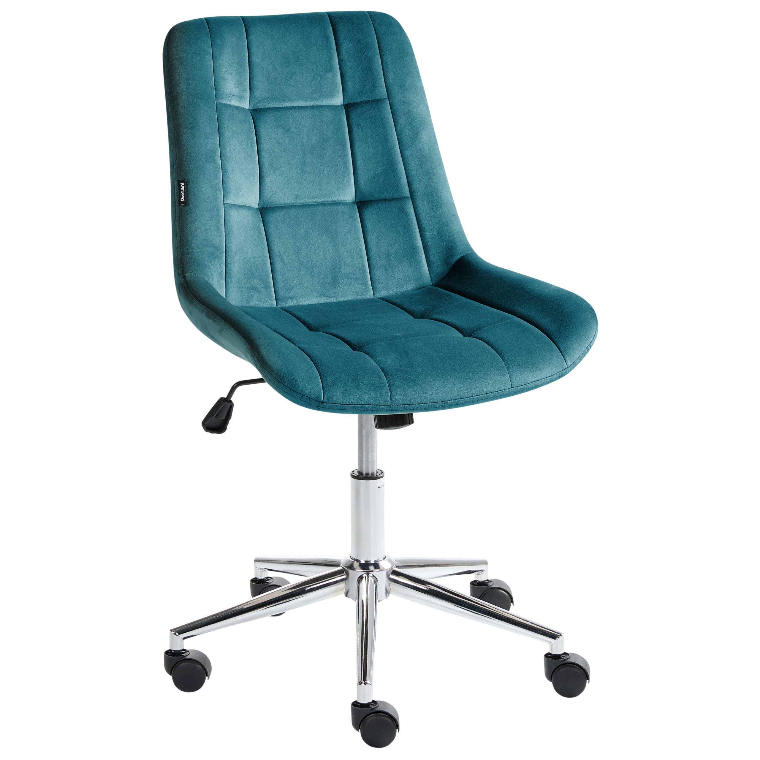 KANCELÁŘSKÁ ŽIDLE Sametová látka Modrozelená Melrose - jadeitově zelená, textil (60/82/60cm) - Beliani