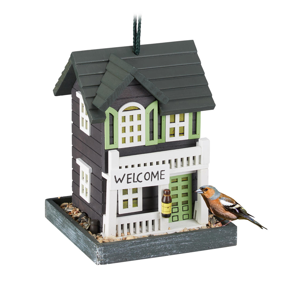 VOGELFUTTERHAUS - Multicolor, Holz (18/23.5/18cm) - Relaxdays