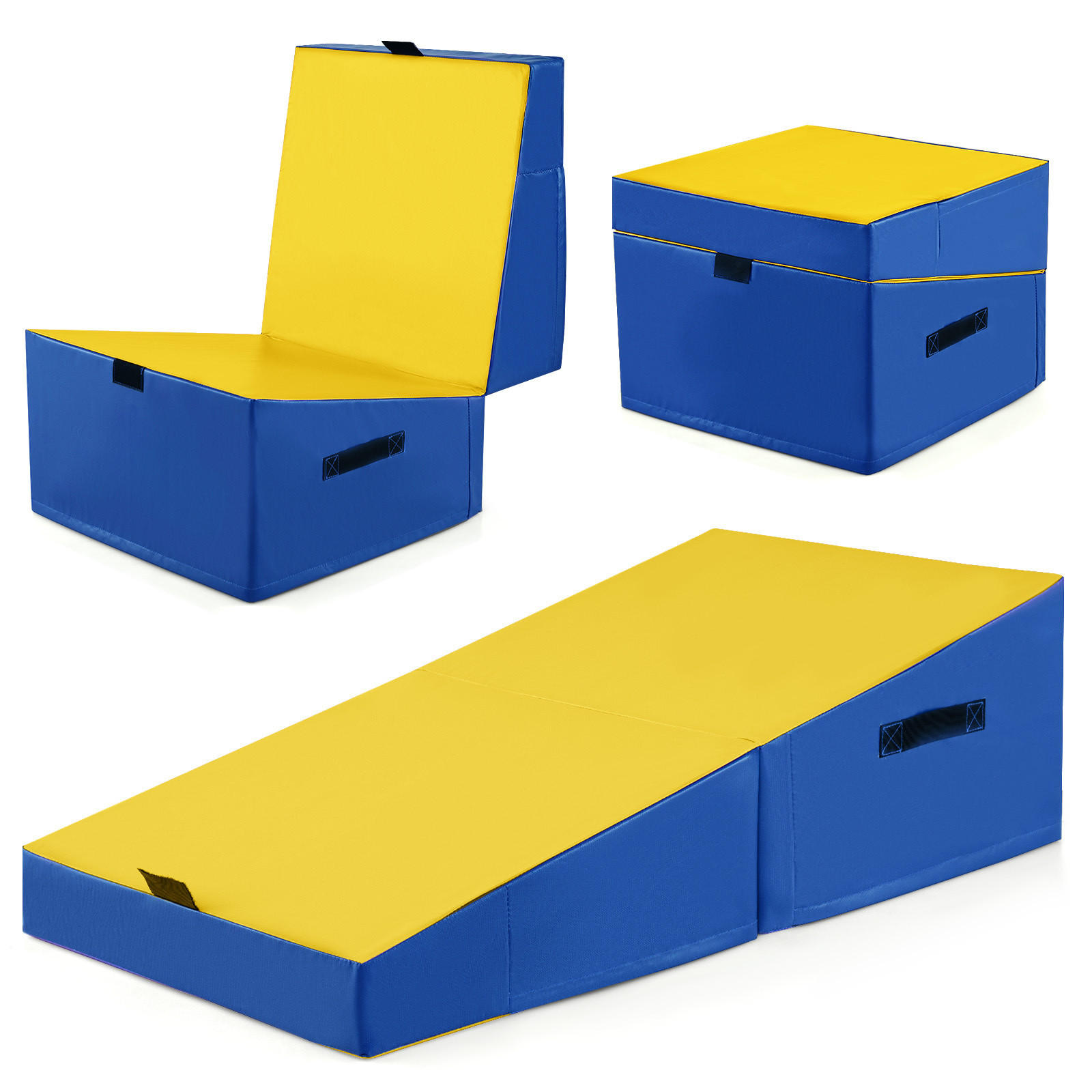 GYMNASTIKMATTE Gelb - Gelb, Leder (120/60cm) - COSTWAY
