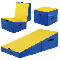 GYMNASTIKMATTE Gelb - Gelb, Leder (120/60cm) - COSTWAY
