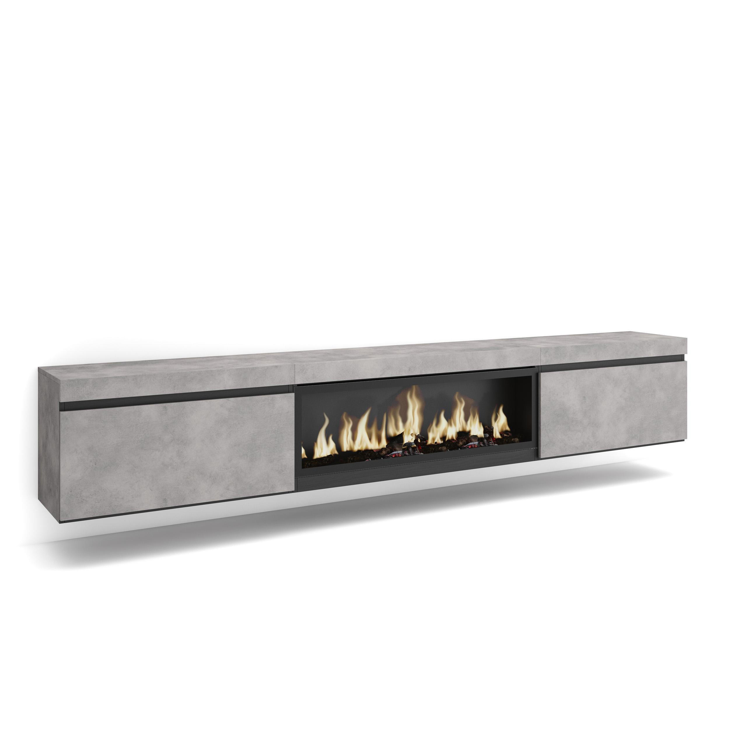 Skraut Home Lowboard, Grau 267x45x35 cm