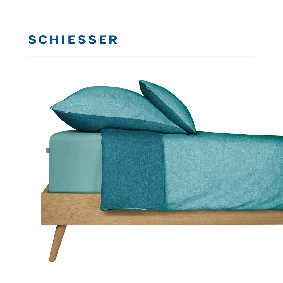 BETTWÄSCHESET Doubleface - Renforcé - 2-teilig - 135 x 200 cm - Türkis - Türkis, Textil (135/200cm) - SCHIESSER