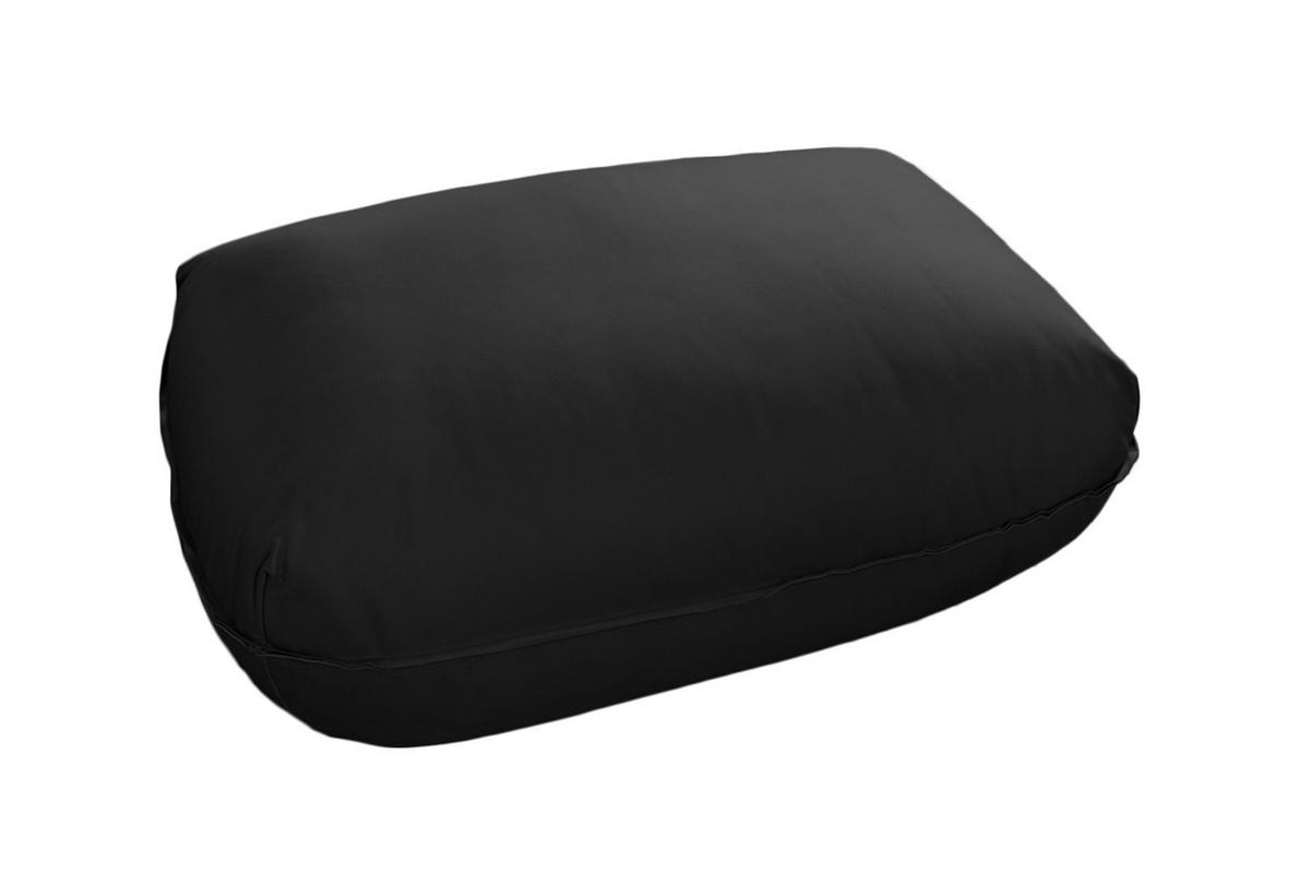 HOCKER DAVITO Schwarz Leder - Schwarz, Leder (102/46/65cm) - KAWOLA