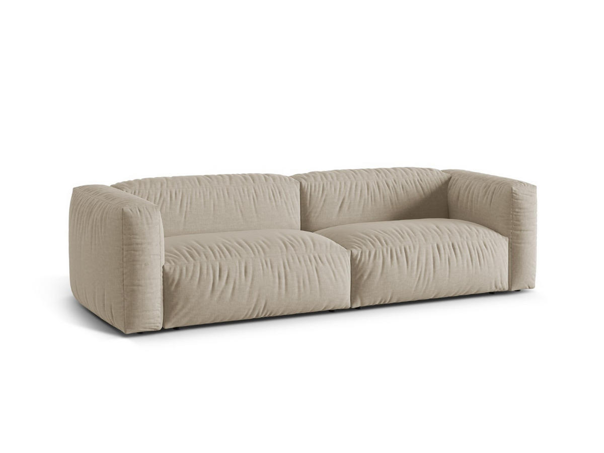 SOFA modular Martina aus strukturiertem Stoff leichtes beige 3 Sitzplätze - Creme, Textil (106/75/240cm) - Micadoni