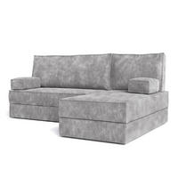 ROHOVÁ SEDAČKA NOTIA modulární Boneless pohovka s funkcí spaní, světle šedá POSO 55 - světle šedá, textil (200/120cm) - MASSENO