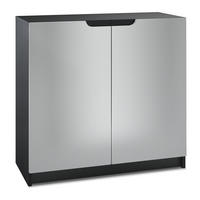 KOMMODE Logan Fronten in Hellgrau Seidenmatt - Greige, Holzwerkstoff (82/78/37cm) - Vladon